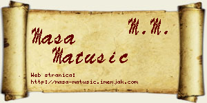 Maša Matušić vizit kartica